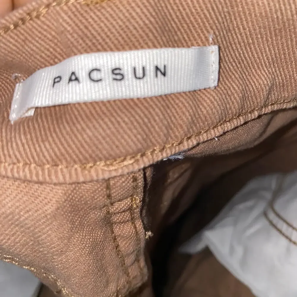PacSun Baggy Brown Pleated High Rise Jeans Size 28